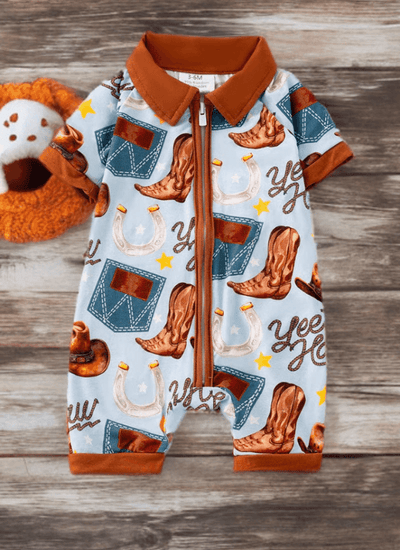 Bamboo Boys Western Baby Romper